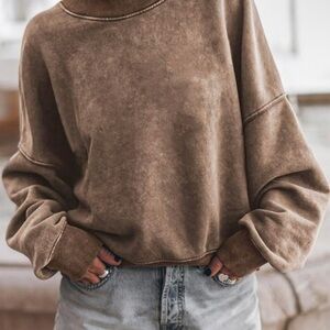 Casual Brown Sweatshirt for Women